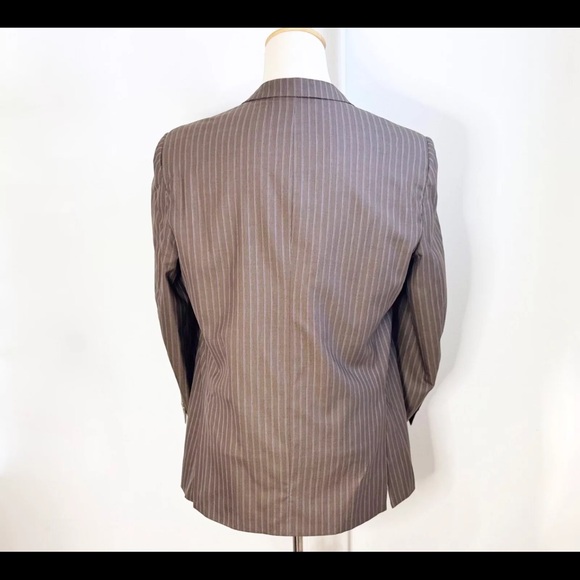 Ermenegildo Zegna Roma Brown Pinstripe Wool Silk Two Button Suit EU 56R US 46R - Picture 13 of 14